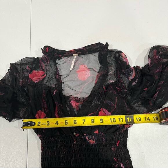 Free People Time for Shine Sheer Mesh Top in Dark Romance Combo - Picture 9 of 10